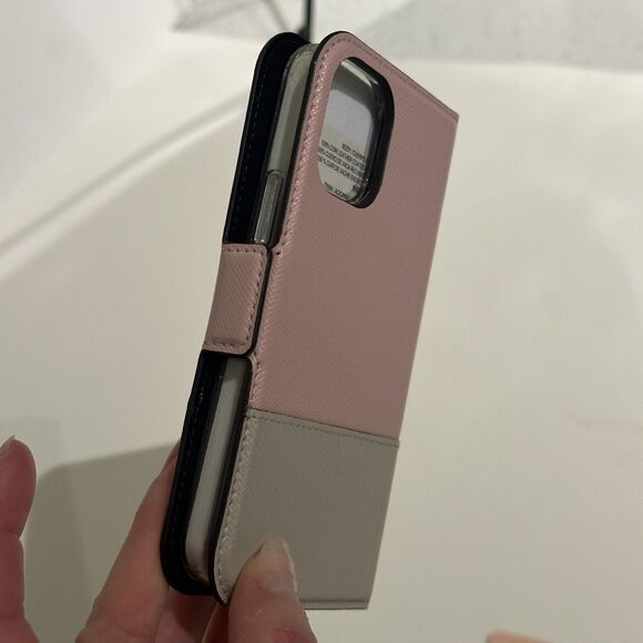 Kate Spade iPhone 12 MINI Spencer Leather Magnetic Wrap Folio Protective Case - Picture 10 of 12